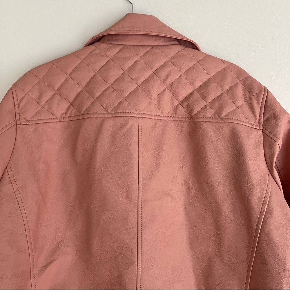 2x Dusty Pink Quilted Faux Leather Moto Jacket from Universal Thread